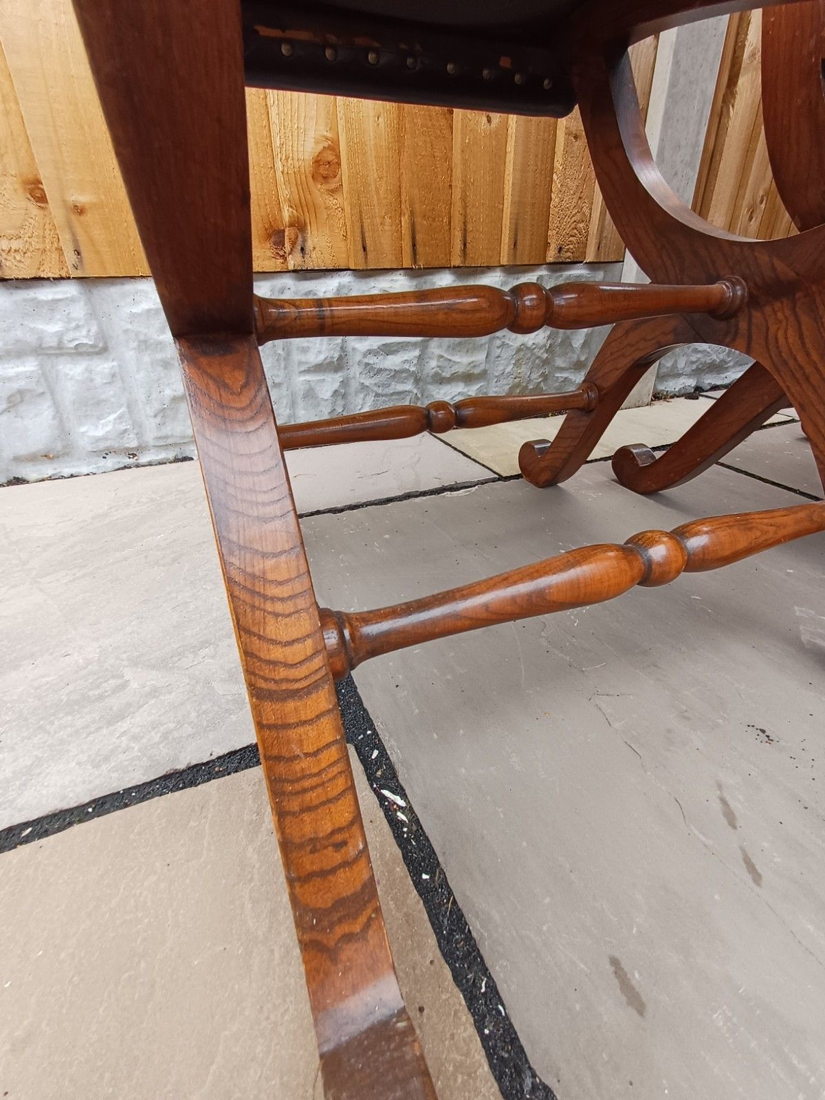 Set Of Four Pierre Lottier Stamped  Spanish Leather Mid Century Chairs Vintage photo vintage