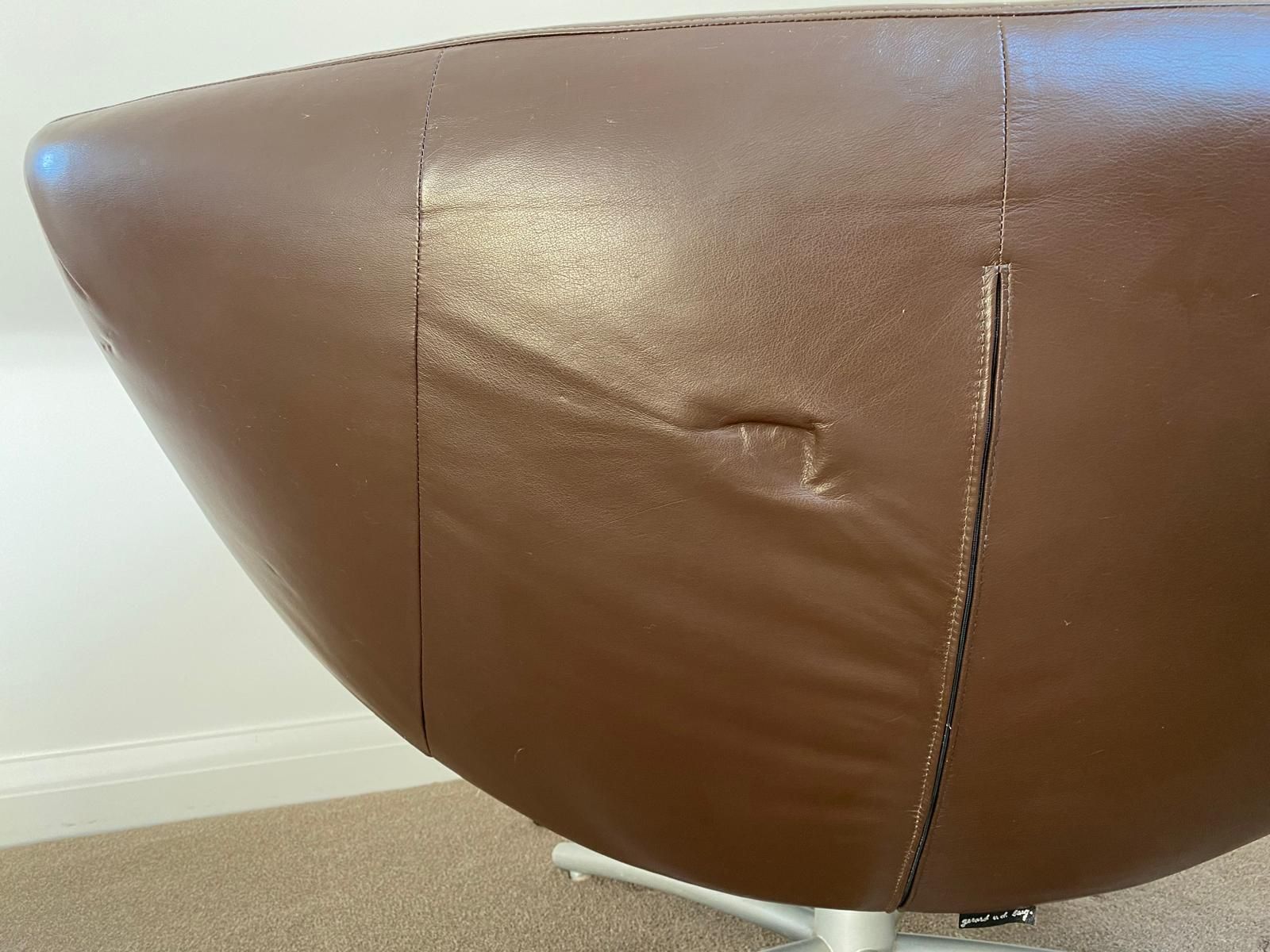 600.0 Gerard Van Den Berg “Gigi” Leather Swivel Chair From Heals. photo