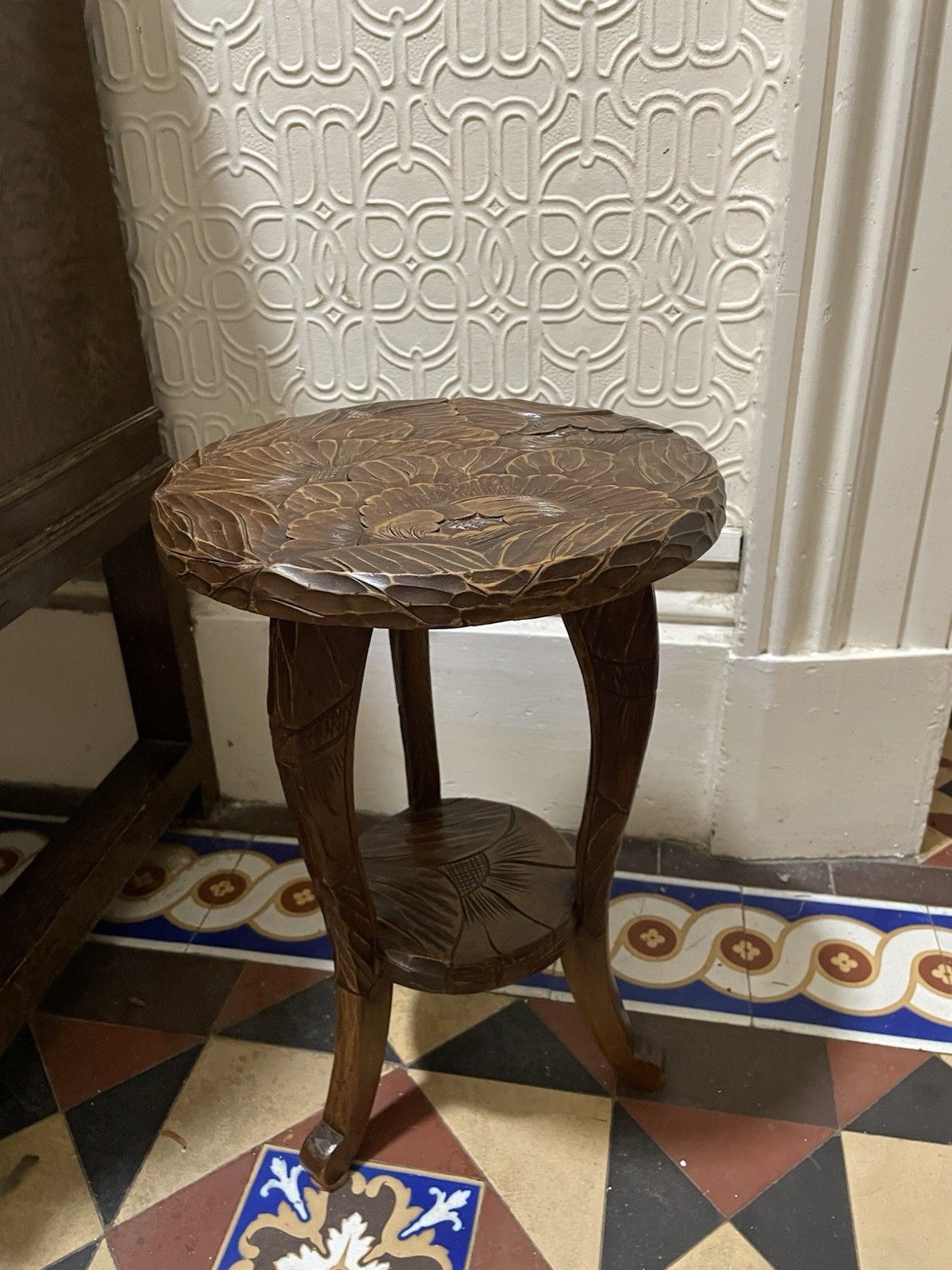 Antique Liberty London Carved Jardiniere Japanese Art Nouveau 1905 Plant Table