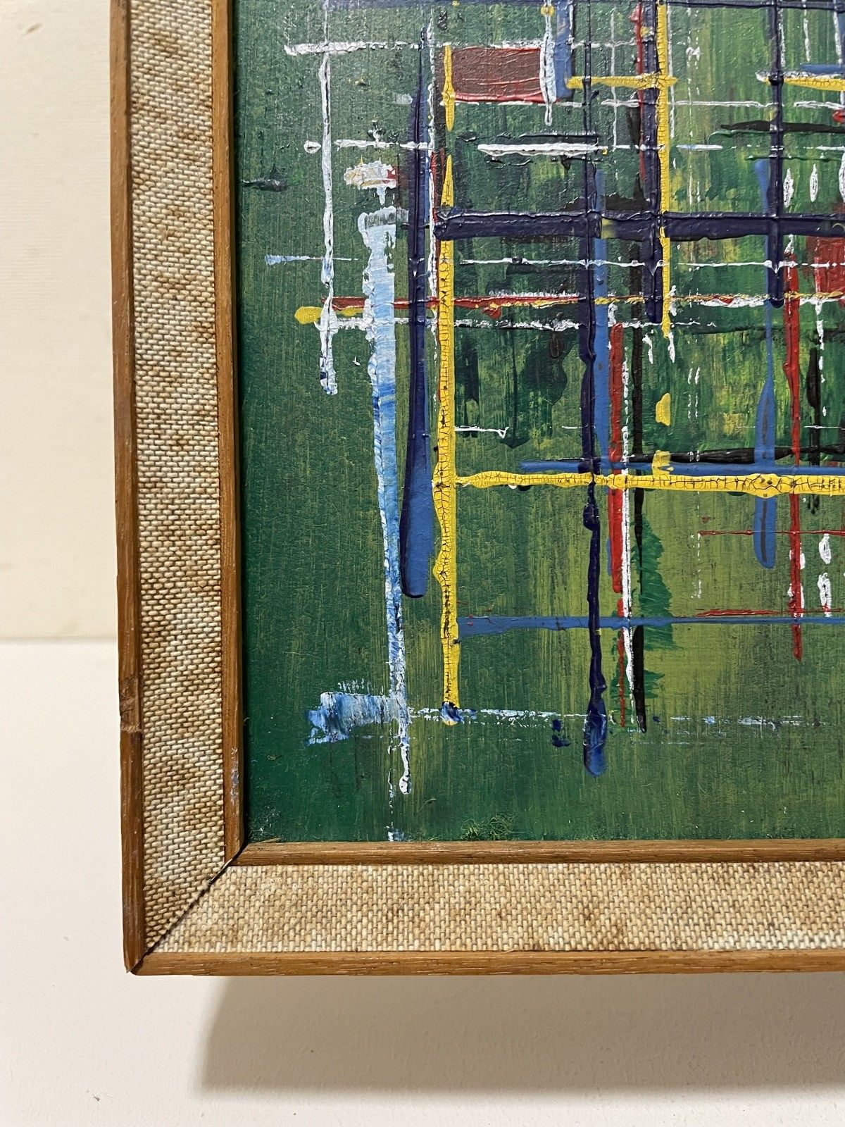Original Abstract Mid Century Modernist Style Panorama Oil On Board Painting photo 195.0