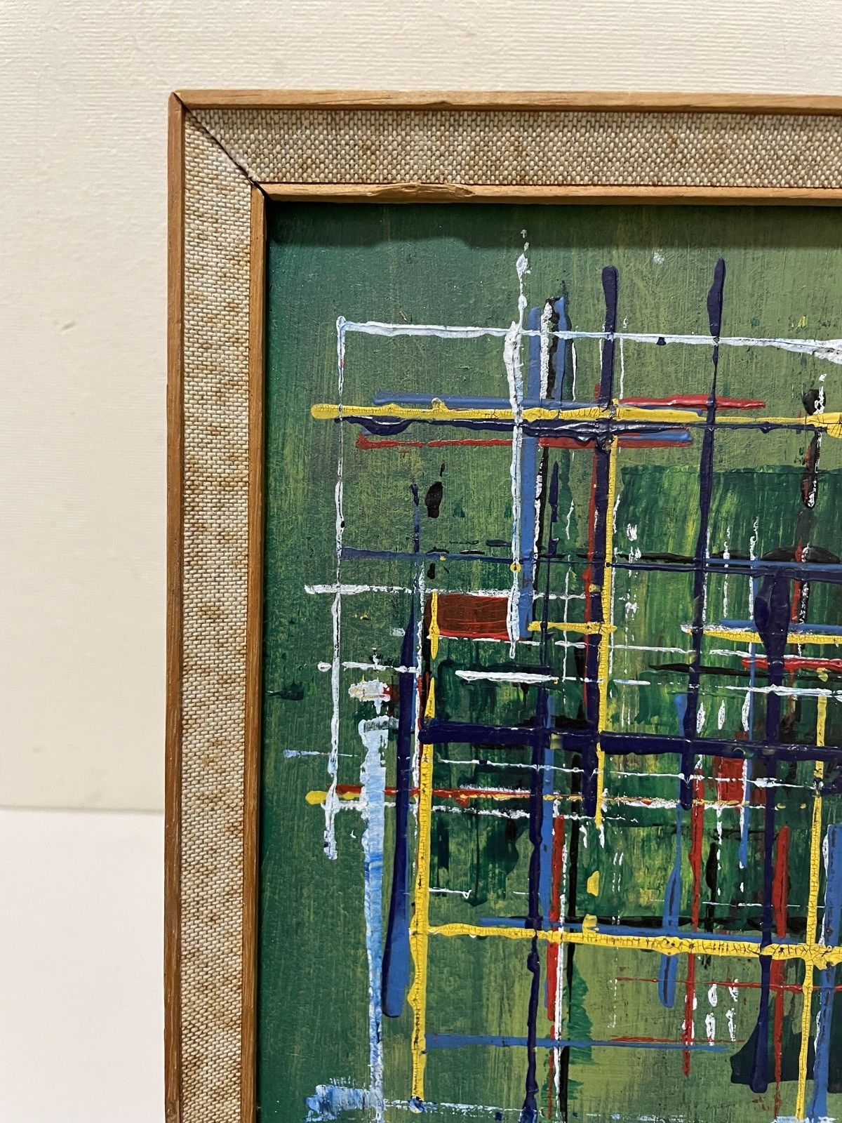 photo for sale Original Abstract Mid Century Modernist Style Panorama Oil On Board Painting