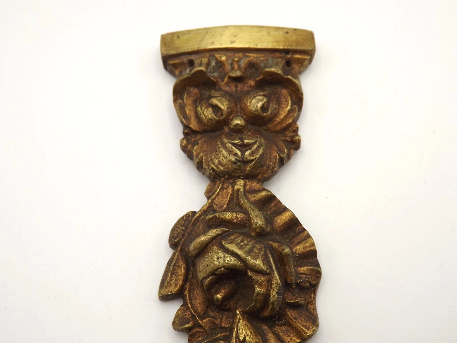 Paire d'appliques de mobilier d'époque en bronze français, décor floral et feuillage photo vintage