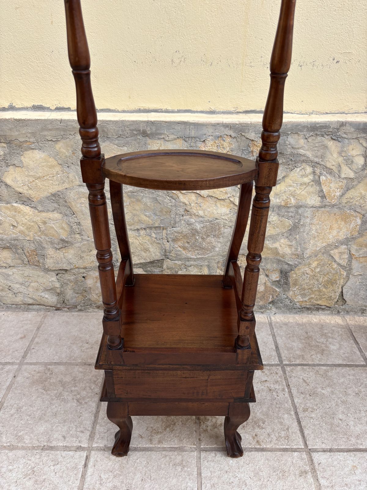 Antique English Chippendale Hardwood Valet Stand With One Drawer photo Home Decor