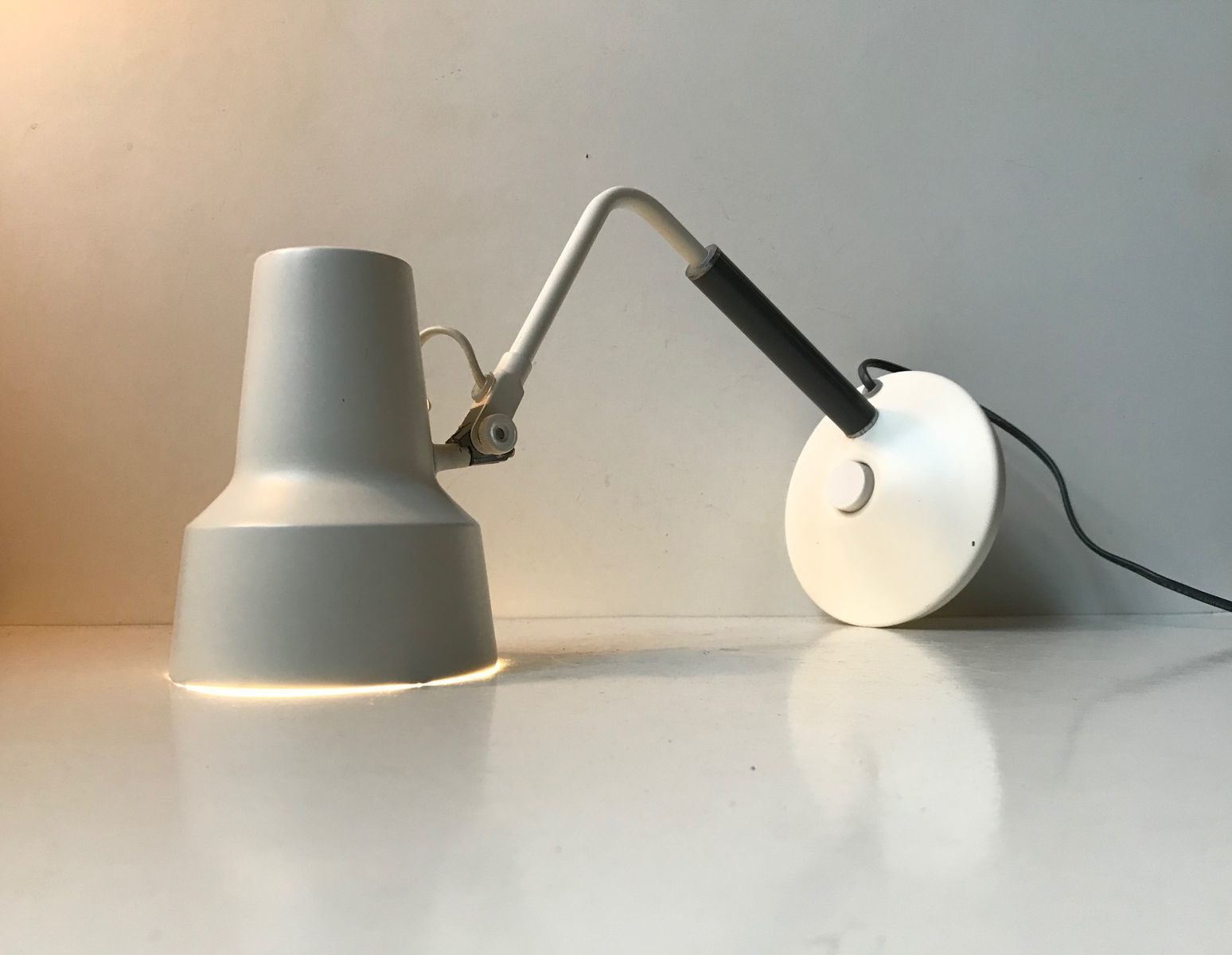 Mid Century White Desk Or Wall Lamp By Jac Jacobsen For Luxo, 1960s photo furniture