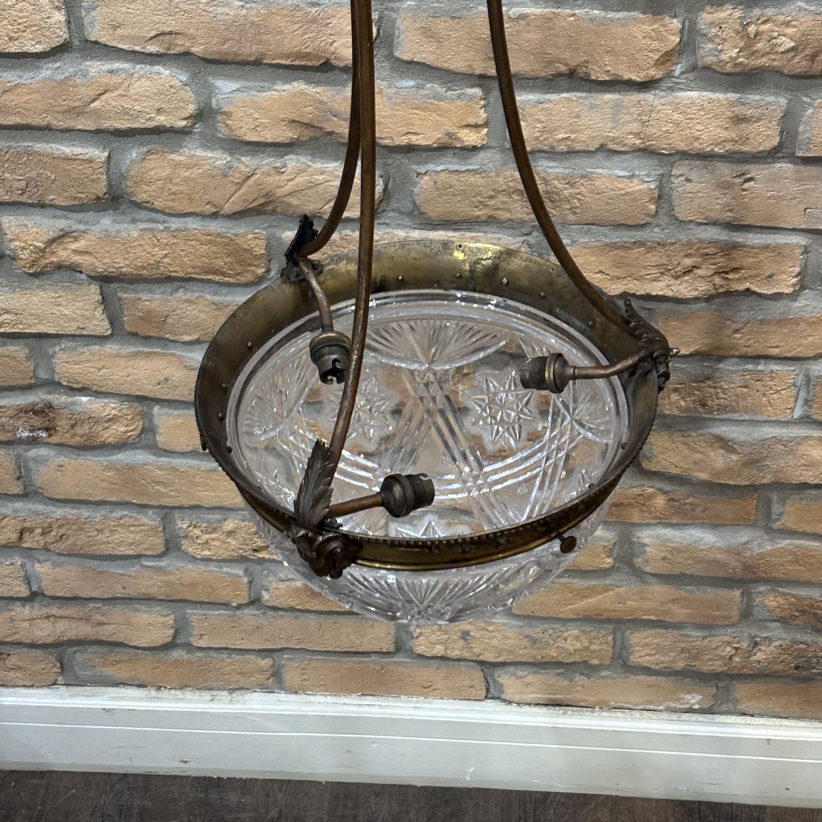 Late Victorian  Glass & Bronze Pendant Light photo furniture