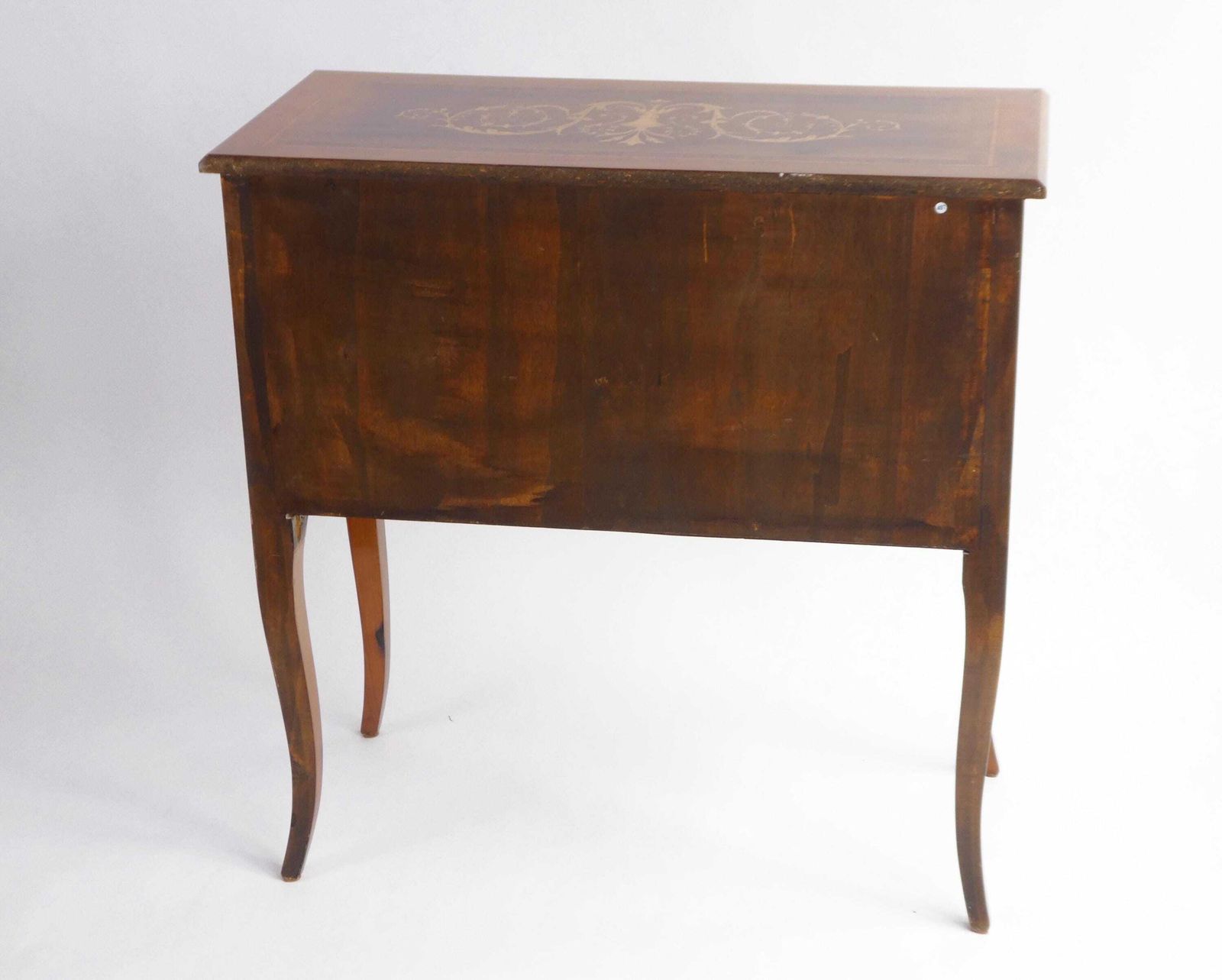 Vintage Italian Neoclassical Chest Of Drawers, Wooden Inlaid Floral Cabinet photo vintage