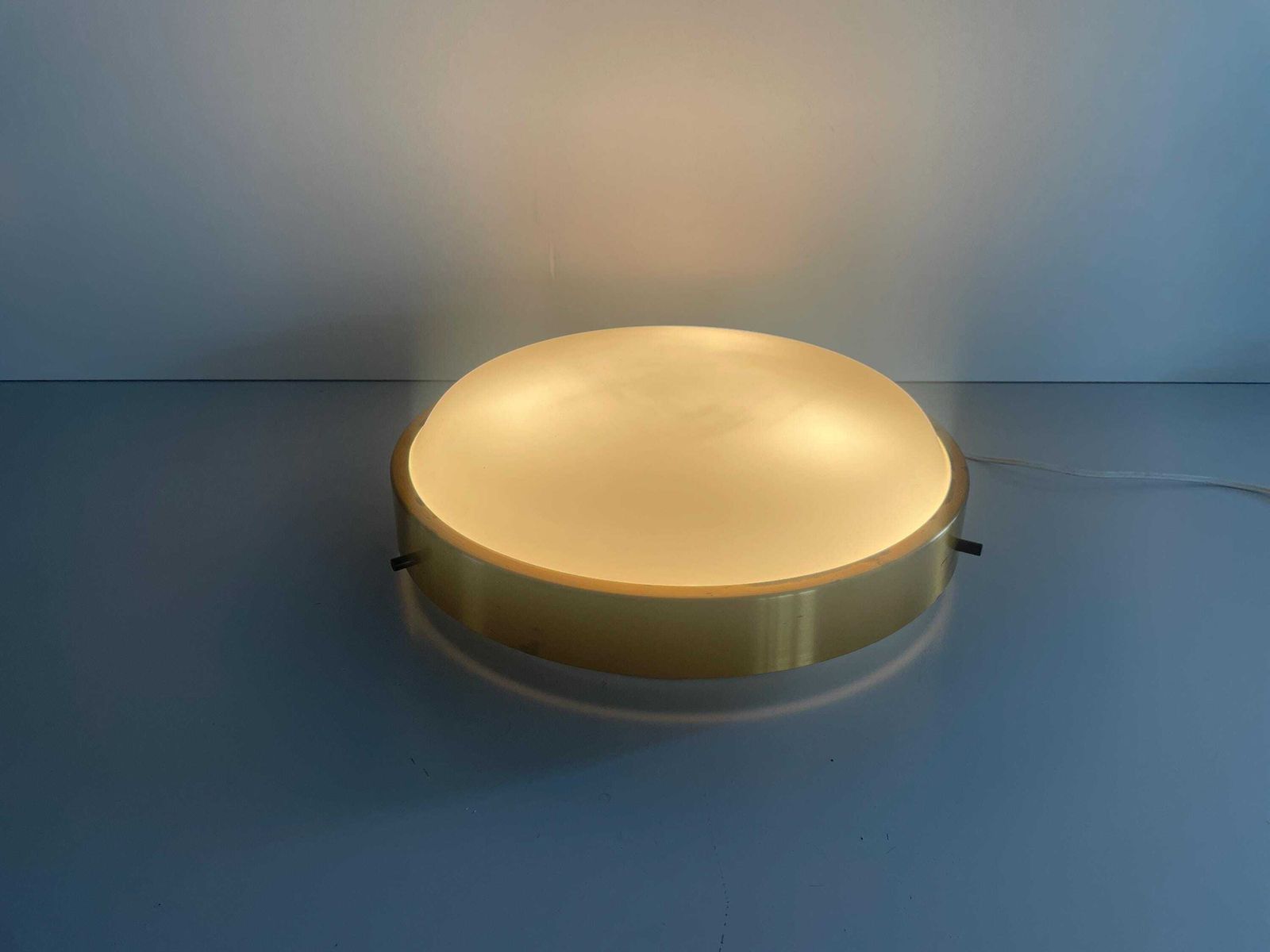 Round Glass Flush Mount Light By Oscar Torlasco For Lumi, 1960s, Italy photo furniture