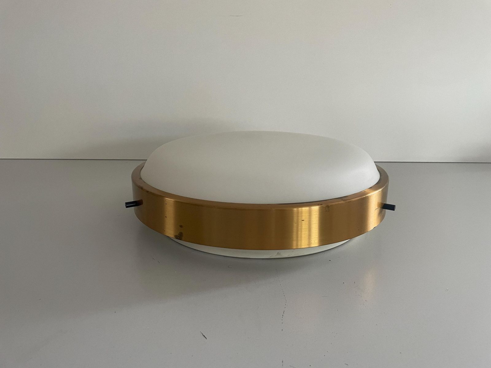 Round Glass Flush Mount Light By Oscar Torlasco For Lumi, 1960s, Italy photo Lighting
