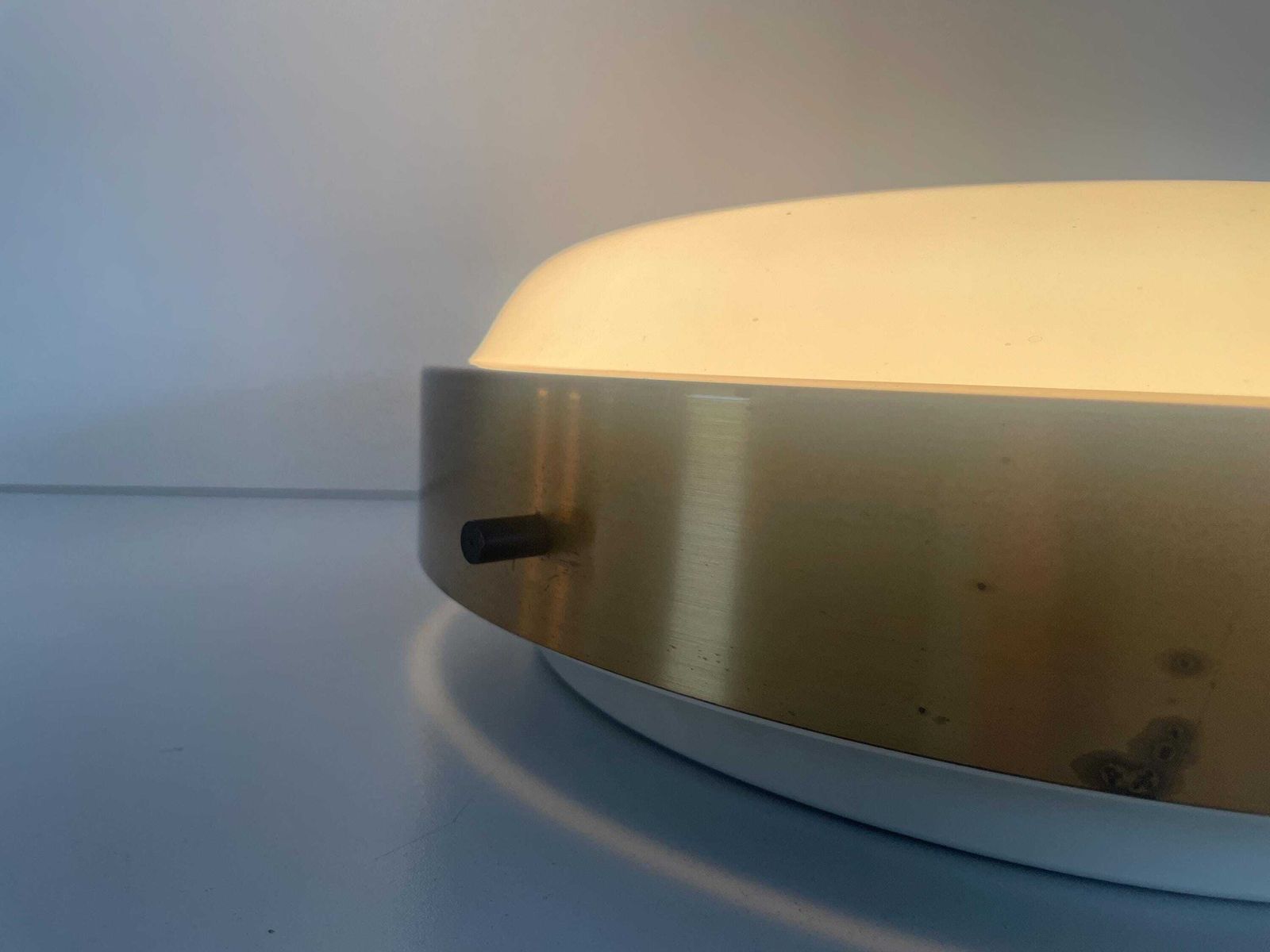 photo for sale Round Glass Flush Mount Light By Oscar Torlasco For Lumi, 1960s, Italy