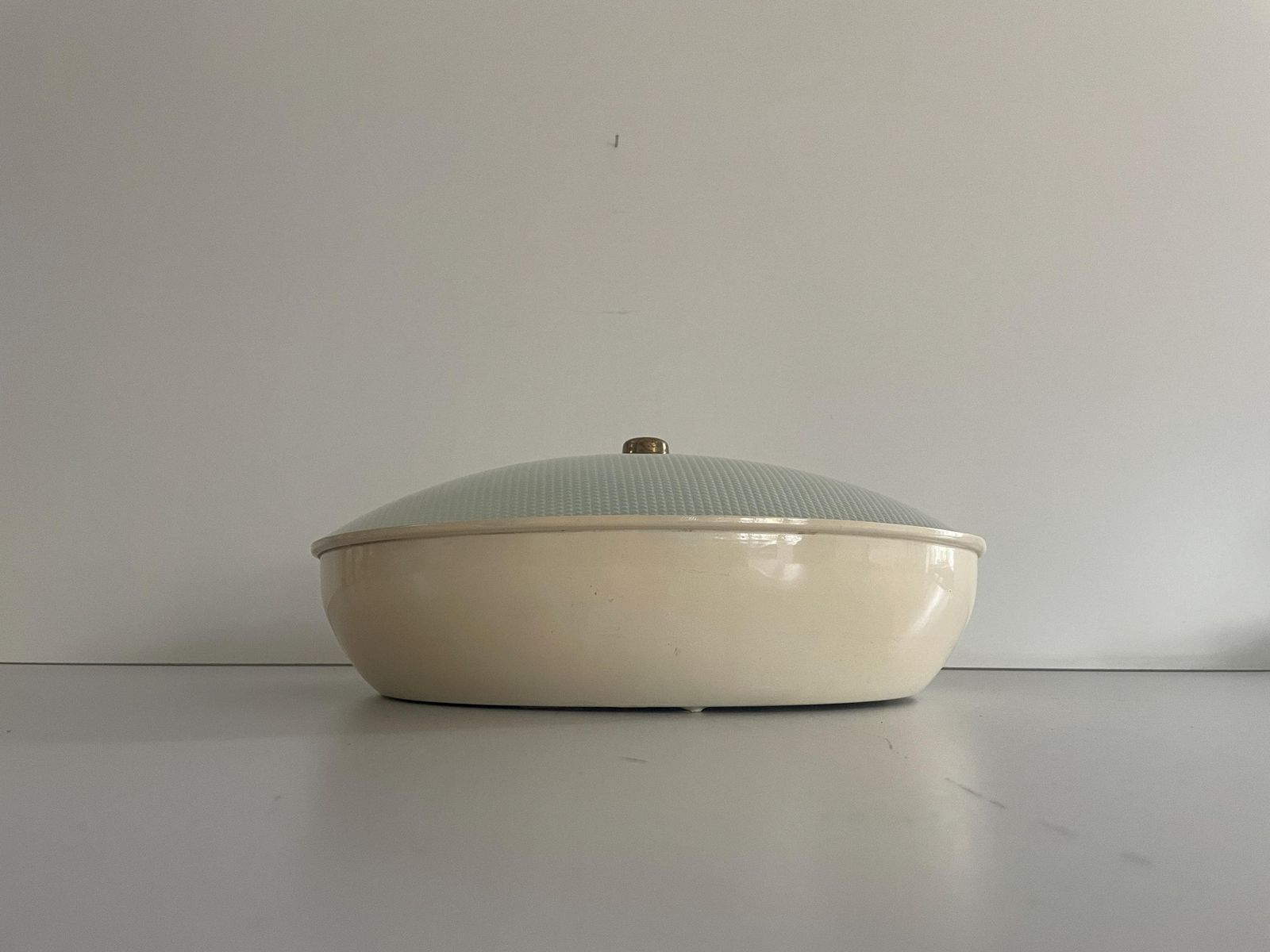 Curved Glass Flush Mount Light By Oscar Torlasco For Lumi, 1950s, Italy photo Lighting