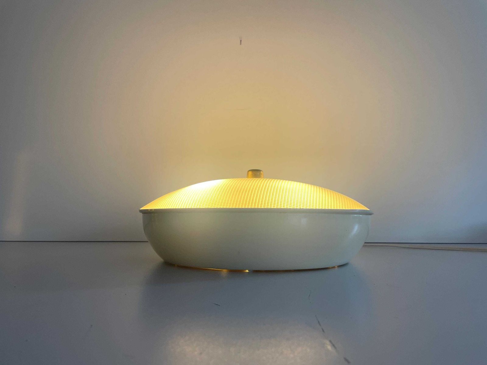 Curved Glass Flush Mount Light By Oscar Torlasco For Lumi, 1950s, Italy photo 3875.0