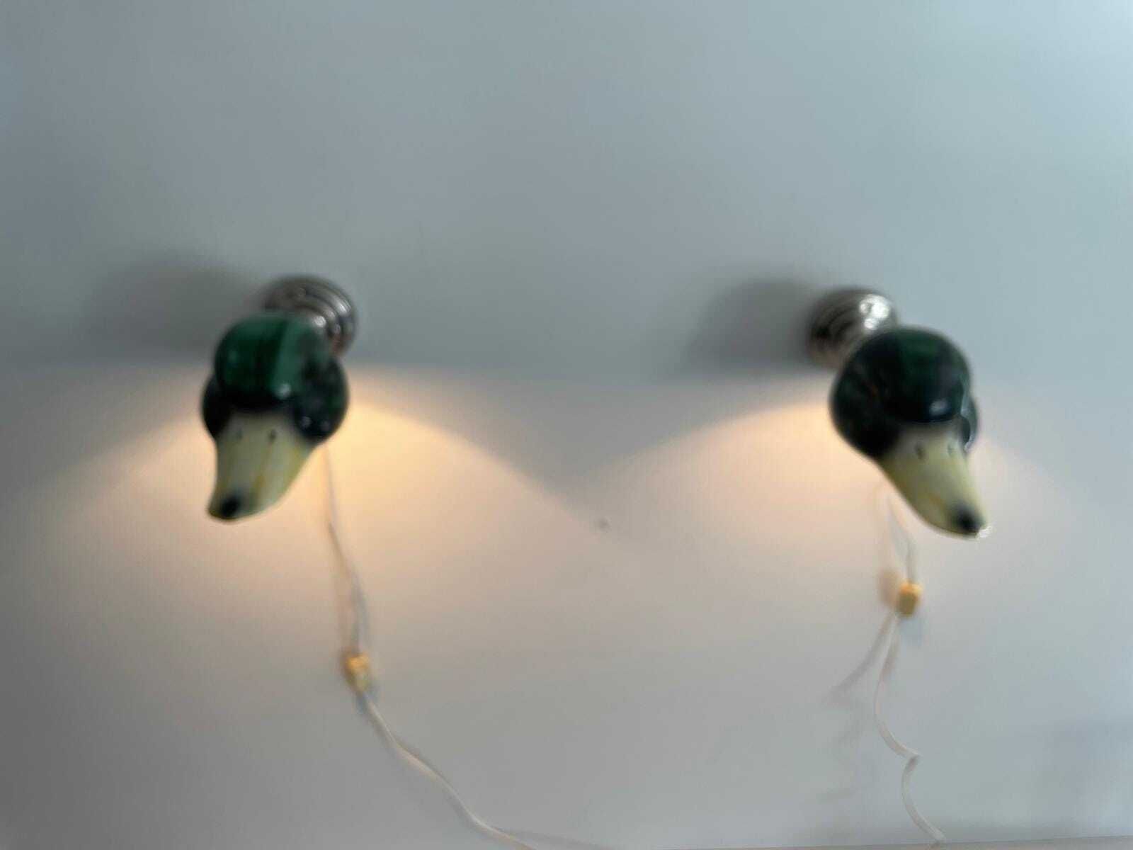 Porcelain Duck Head Shade Pair Of Sconces By Gamla Stan's Lamp Factory, 1970s, Sweden photo vinterior