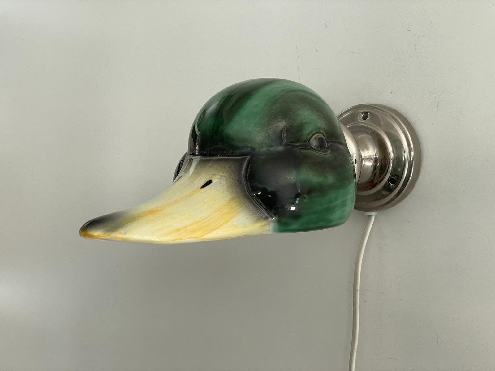 Porcelain Duck Head Shade Pair Of Sconces By Gamla Stan's Lamp Factory, 1970s, Sweden photo buy