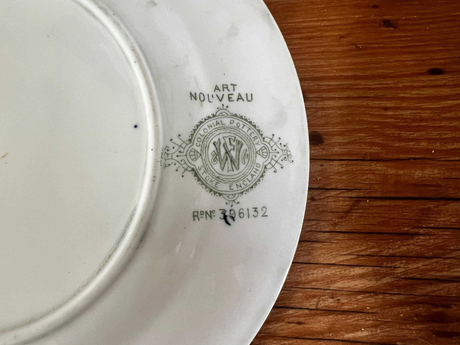 Antique F. Winkle & Co Art Nouveau Plate Set | Rare Ceramic China Dinner Plates And Dessert Plates Six Pieces, Circa 1900s | photo buy