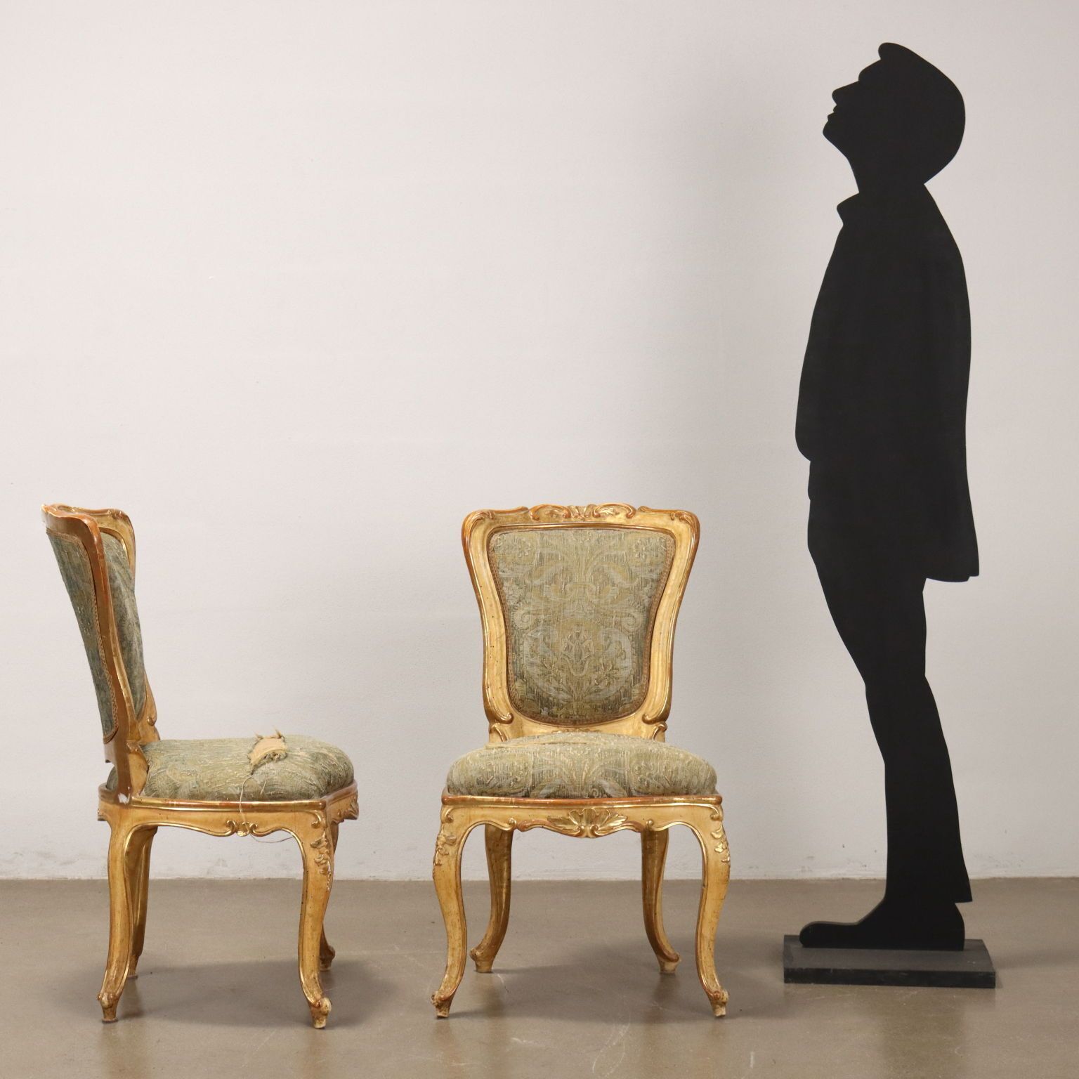 Pair Of Antique Baroque Style Chairs Wood Italy XIX Century photo furniture