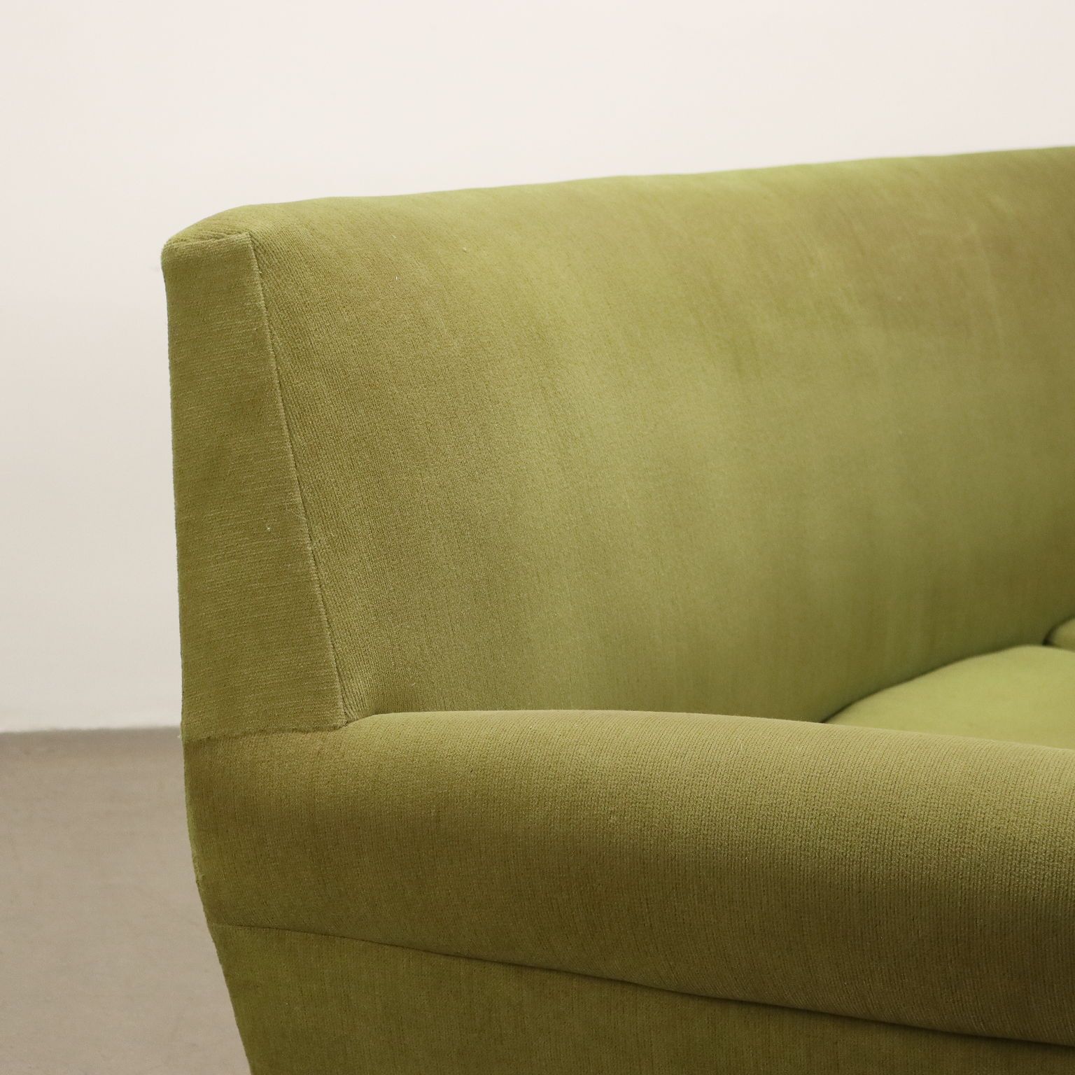 Vintage Sofa Fabric Brass 3 Seater Design Italy 1950s 1960s photo vinterior