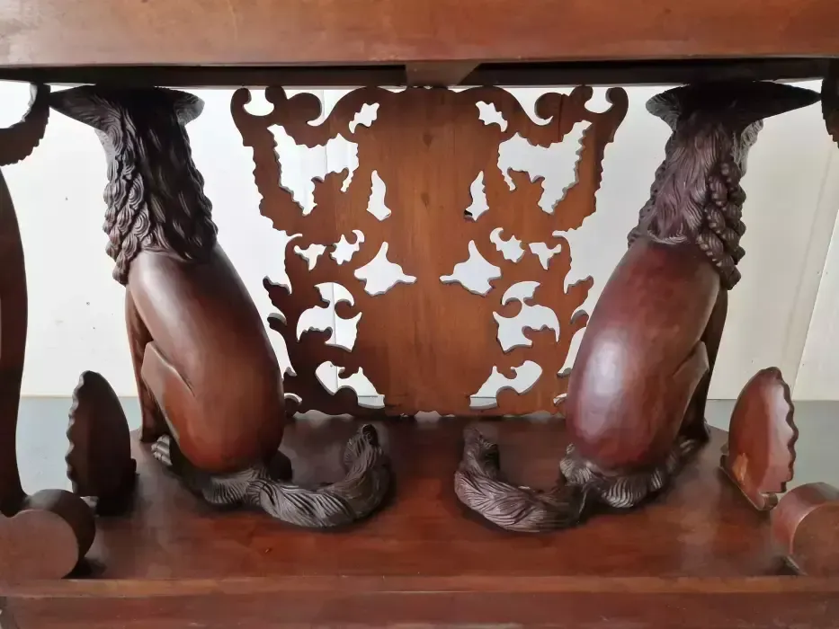 Neo Renaissance Style Mahogany Console photo vintage
