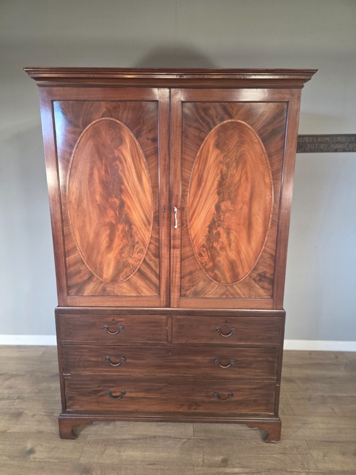 Antique Mahogany Linen Press photo furniture