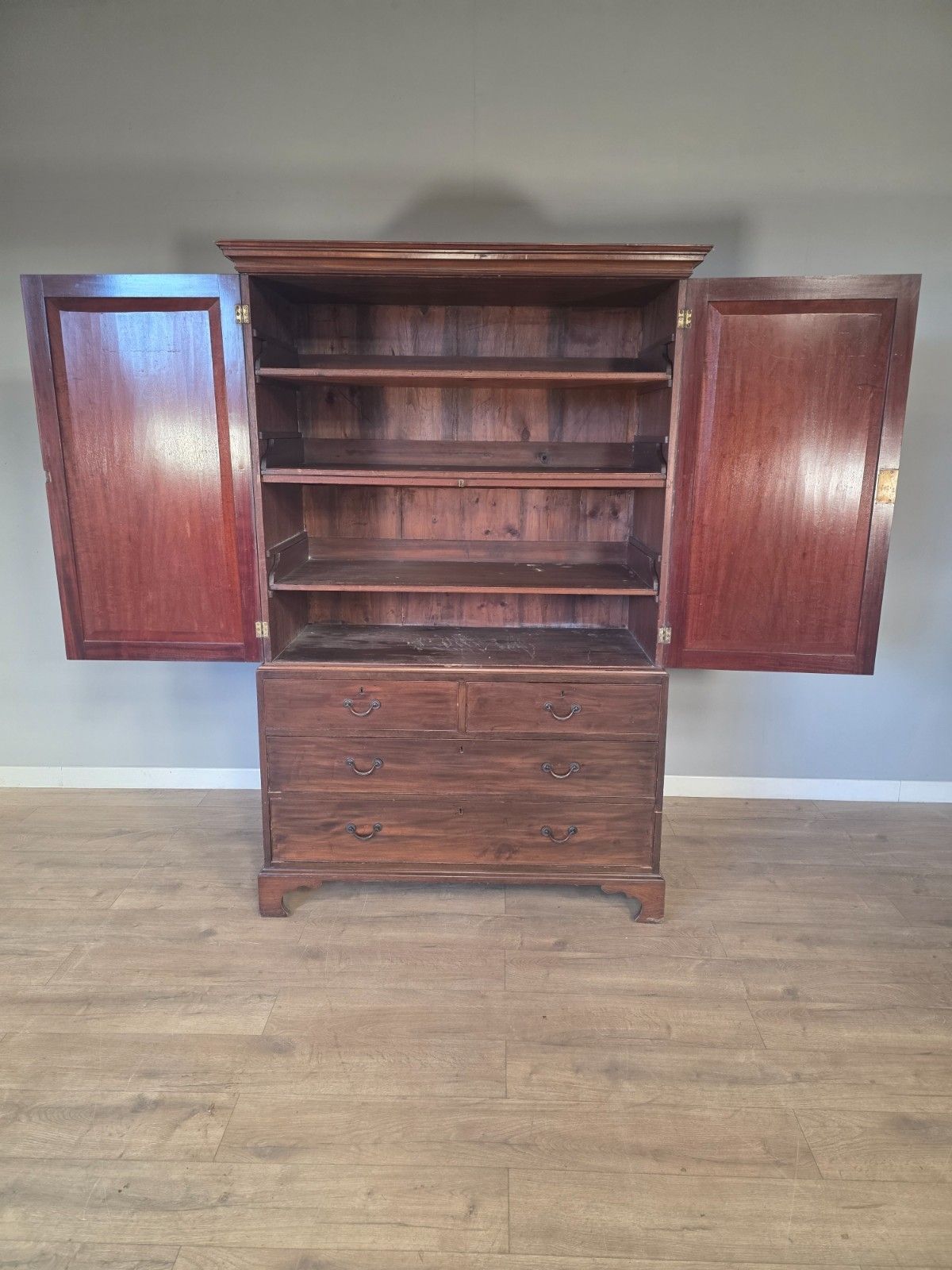 Antique Mahogany Linen Press photo vintage
