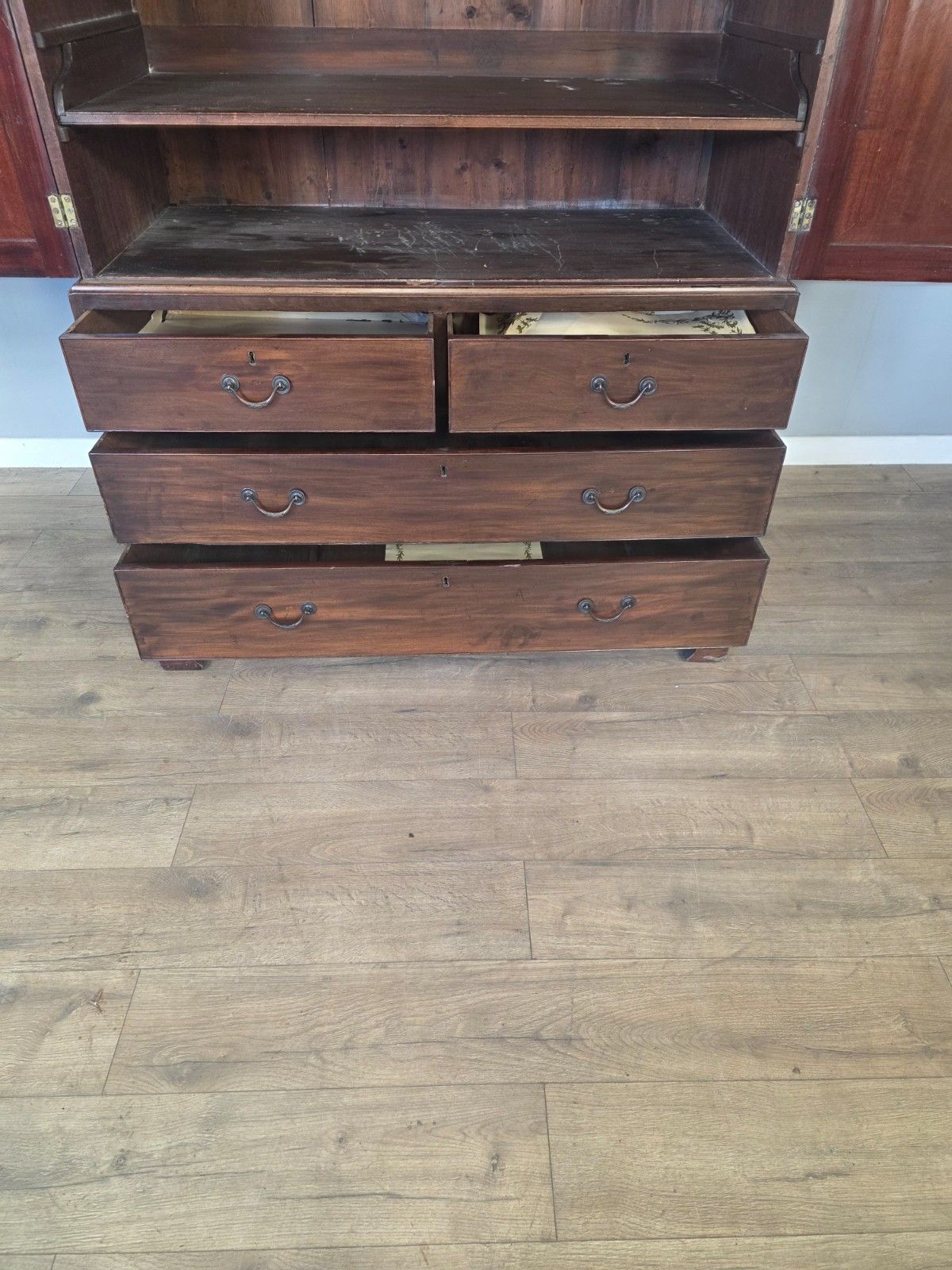 photo for sale Antique Mahogany Linen Press