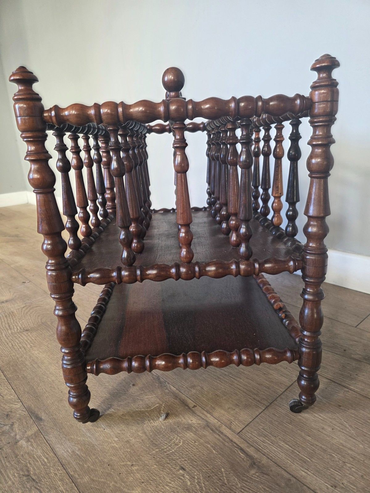 photo vinterior Antique Regency Rosewood Bobbin Turned Canterbury 1820s