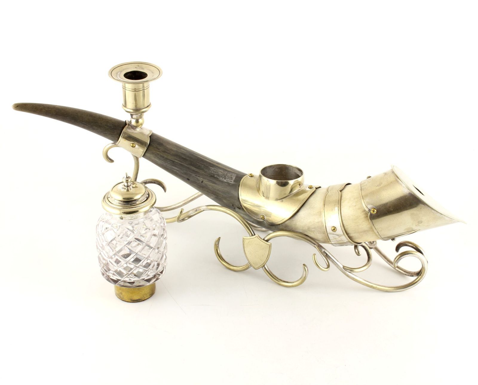 Antique Silver Plated Horn Of Plenty Cornucopia Desk Stand. Inkwell. photo buy