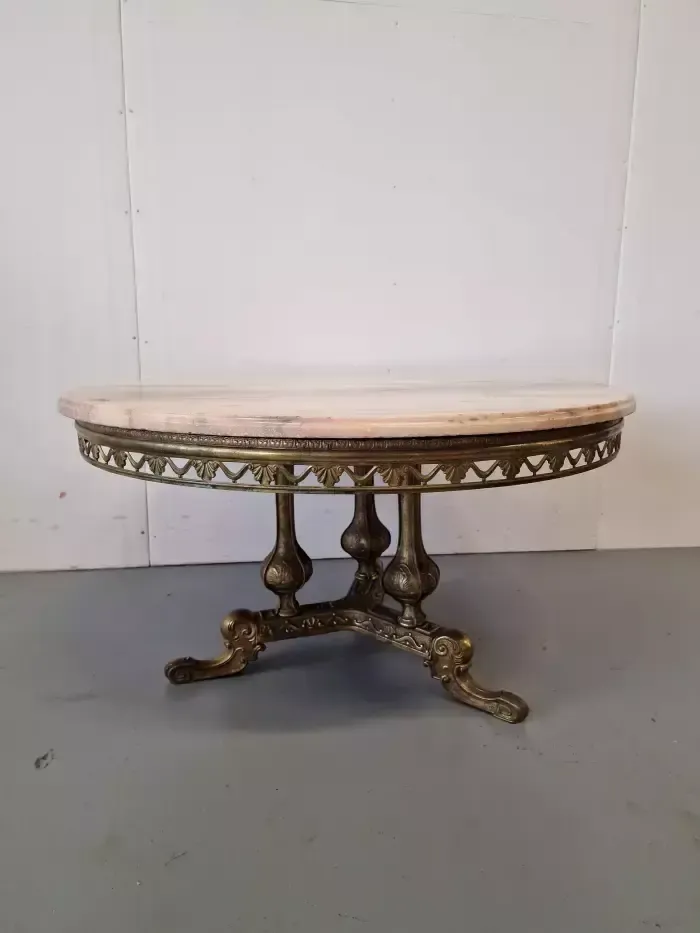 Coffee Table With Marble Top, 1970s
