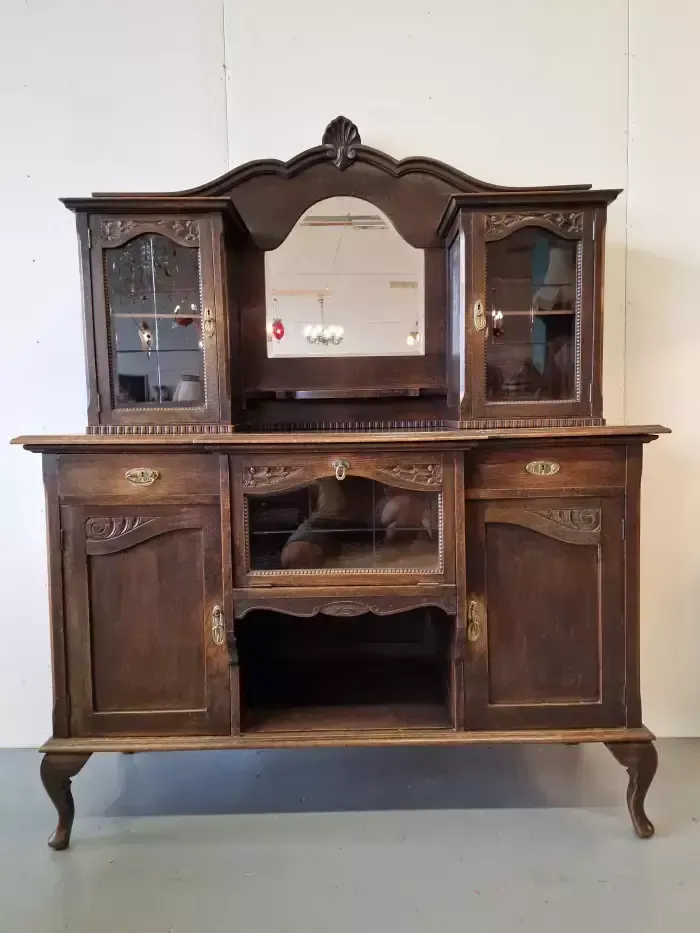 Oak Storage Buffet, 1930s, Vintage photo furniture