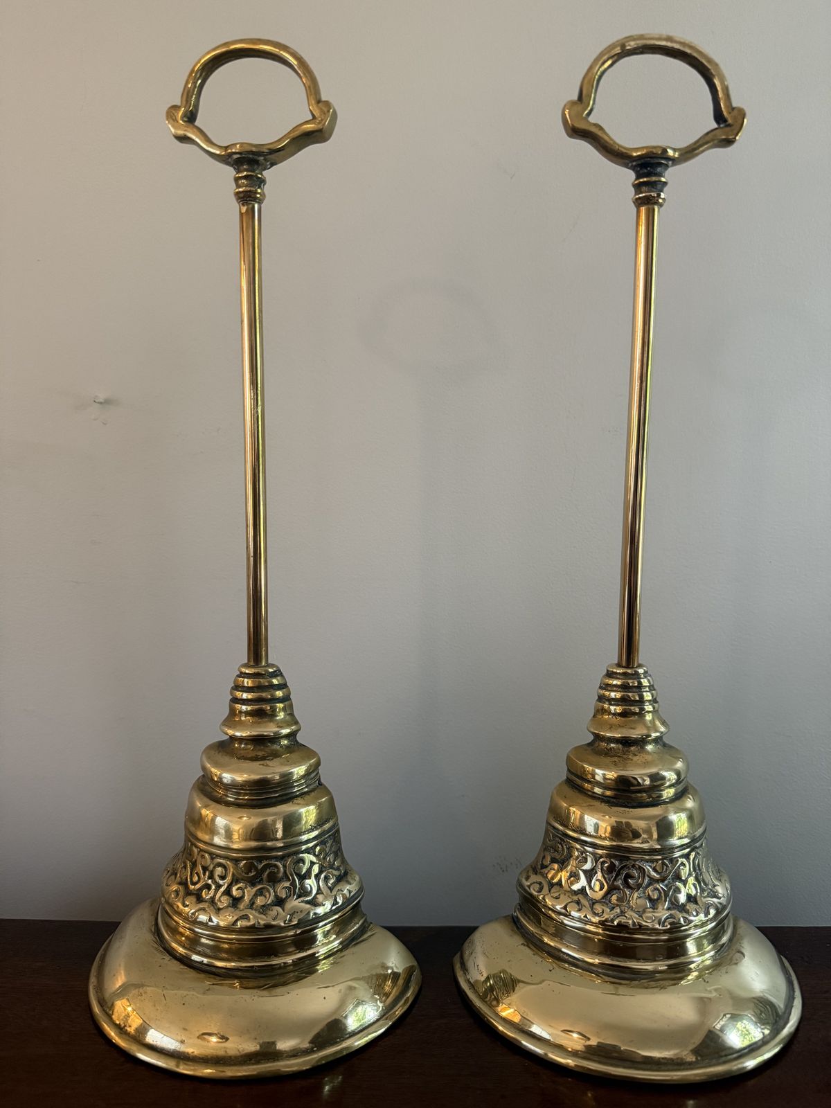 Pair Of Antique Brass Door Porters photo for sale