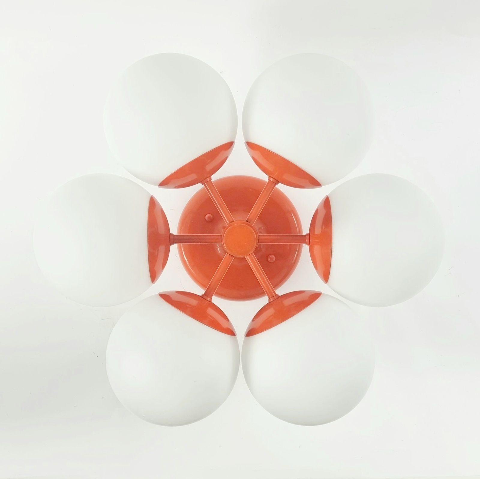Large Space Age Sputnik Opal Glass Ceiling Light From Kaiser Leuchten, Germany, 1960s photo Lighting