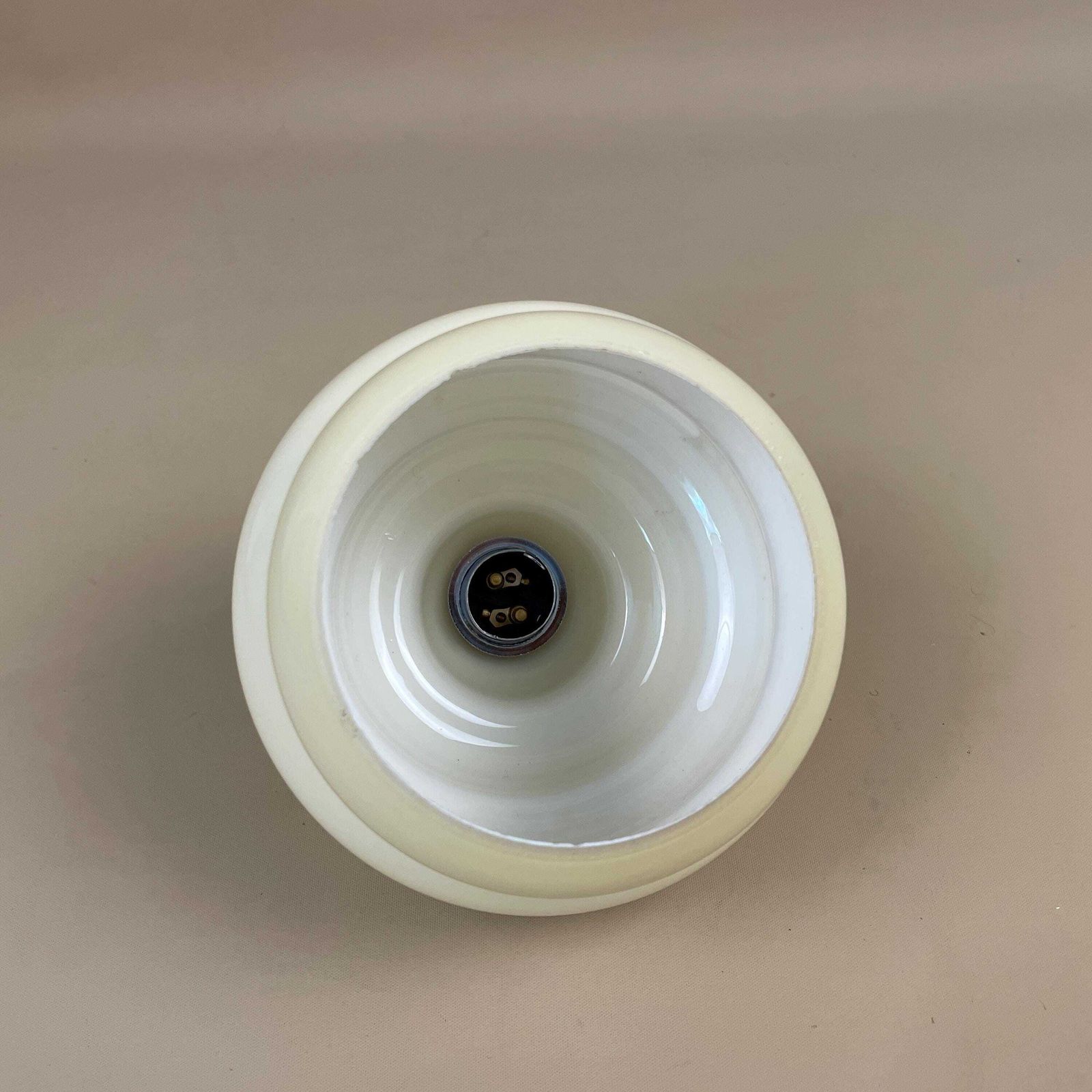 Vintage Glass Ceiling Light Shade Clear Beige Pendant Tiffany Style Art Deco Silver Metal Fitting Antique Bell Ribbed Pattern Lamp Hanging photo buy