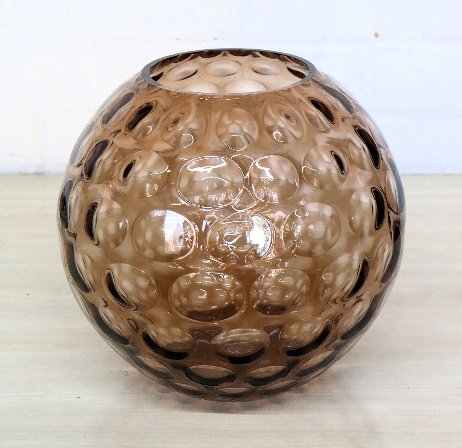 Mcm Large Glass Optic Bowl By Borske Sklo Union Very Retro Glass Display Piece 60s photo Home Decor