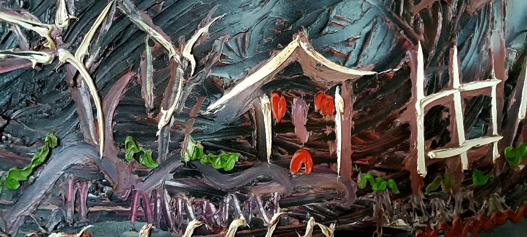 Peinture Abstraite à L'huile Sur Toile Simone Ciani Années 90 Matériau 70x50 Cm photo vinterior