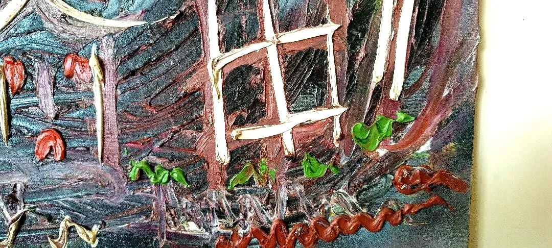 Peinture Abstraite à L'huile Sur Toile Simone Ciani Années 90 Matériau 70x50 Cm photo vintage