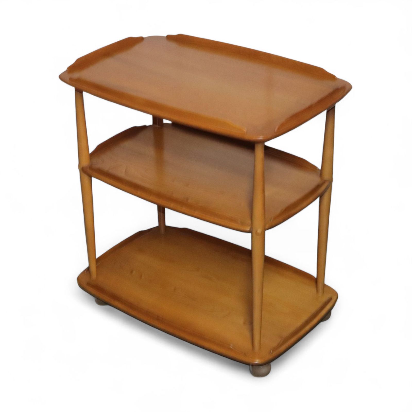 Vintage Ercol Elm & Beech Drinks Trolley 3 Tier Tea / Serving Trolley photo vintage