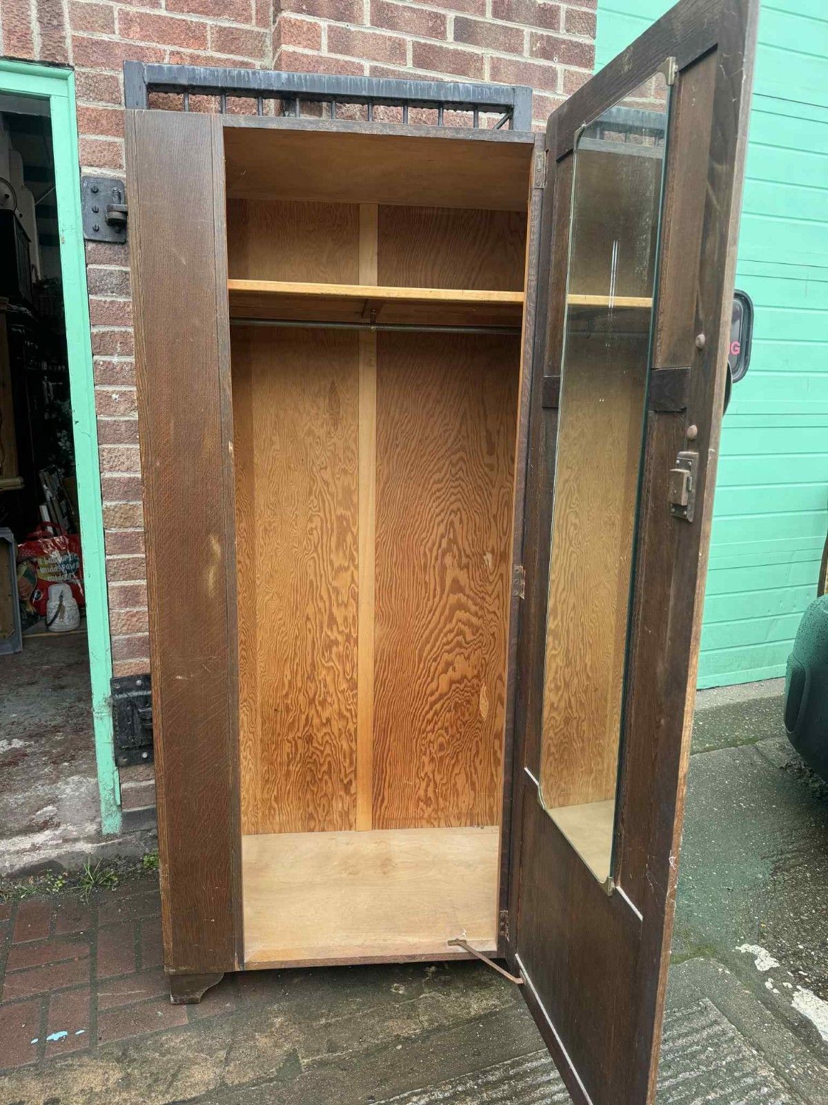 Antique Vintage Carved Single Hallrobe/Wardrobe Ready To Be Upcycled photo furniture