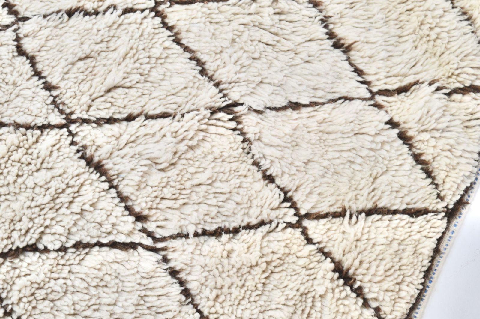 4500.0 Vintage Beni Ourain Rug 14'3" X 8'1" Plush Hand Knotted Wool Diamond Lozenge Berber Carpetle Corbusier Eames photo
