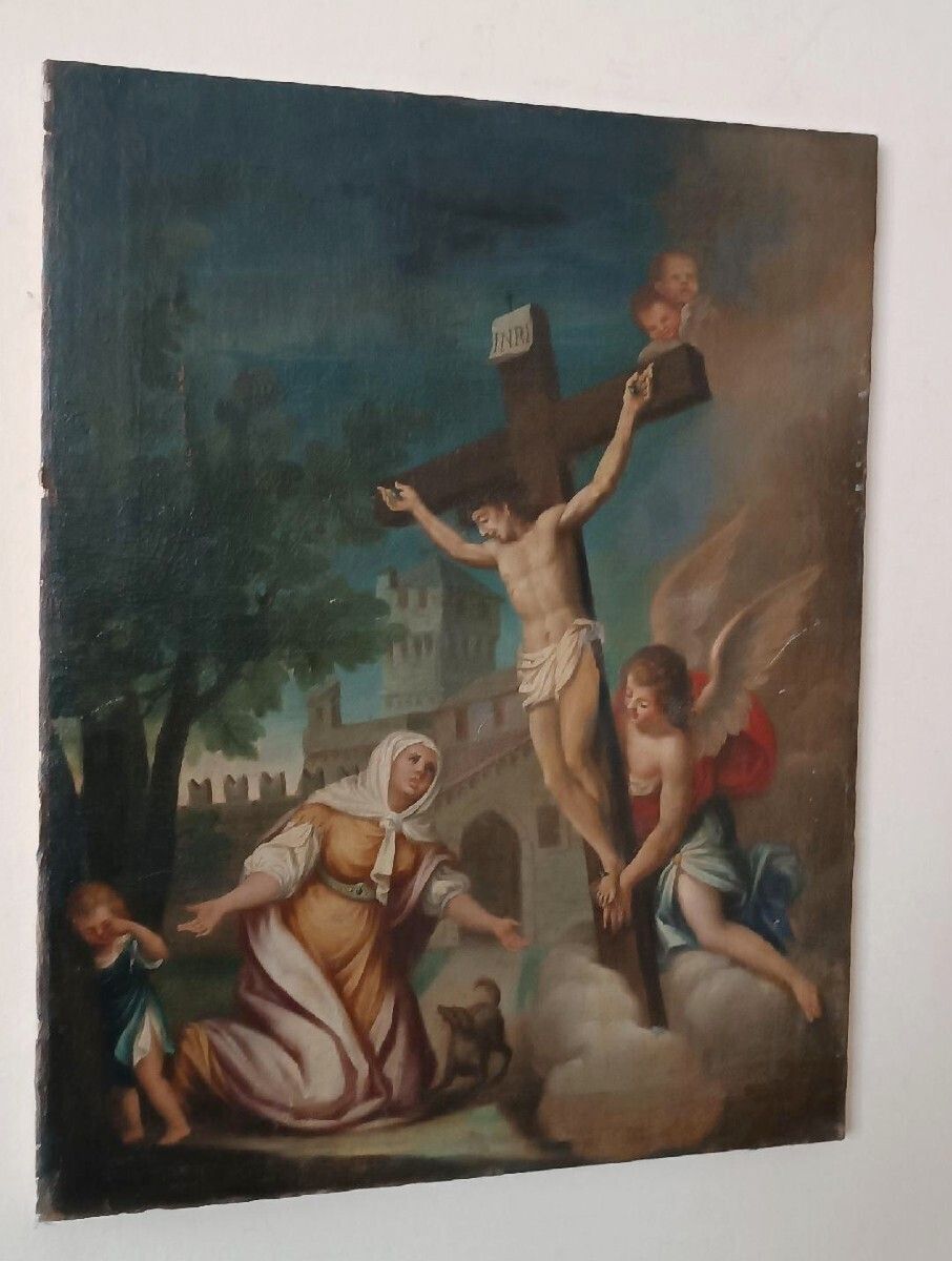 Old Painting   Oil On Canvas   Crucifixion   Italian School, 18th Century photo Art