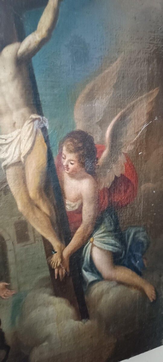 Old Painting   Oil On Canvas   Crucifixion   Italian School, 18th Century photo buy