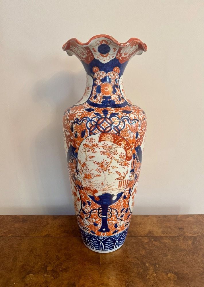 Outstanding Quality Large Antique Japanese Imari Floor Standing Vase photo vinterior