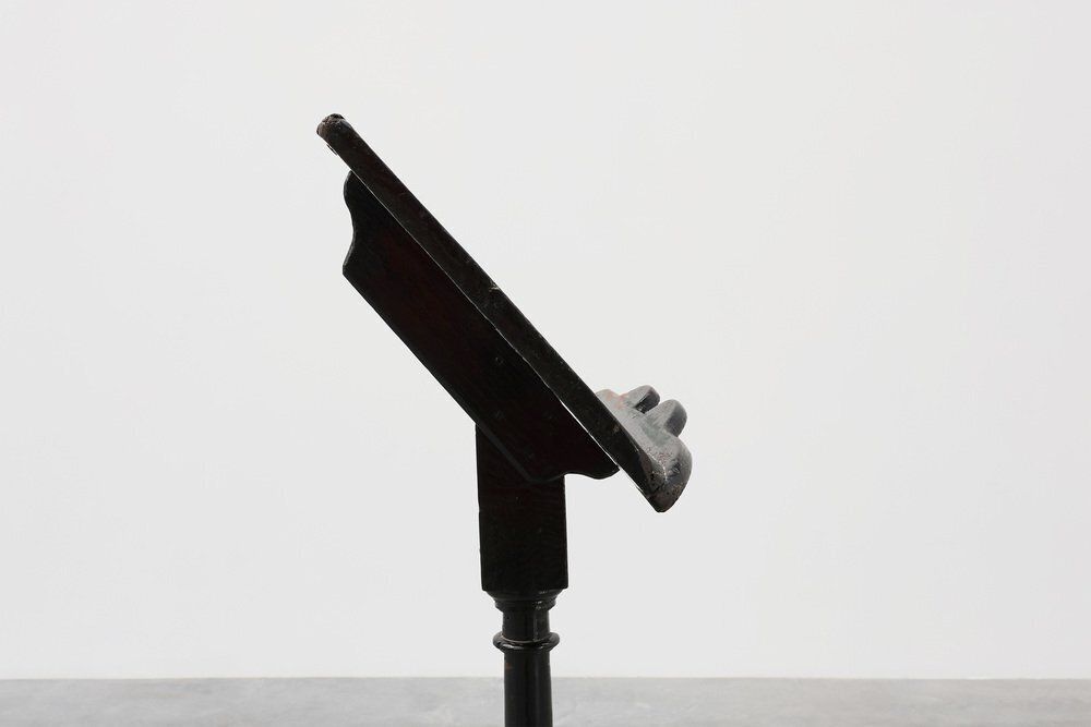 Rustic French Black Bookstand In Wood, 1850 photo Furniture