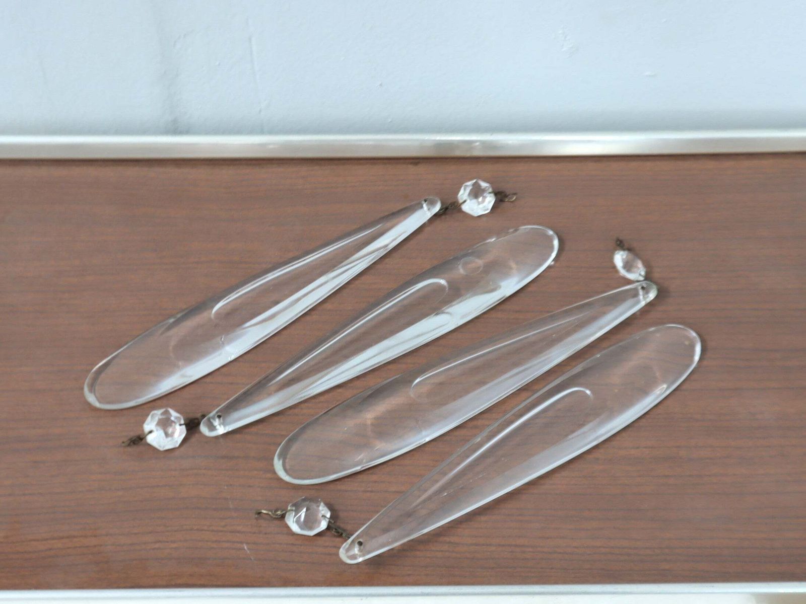 994.0 Set Of 4 Vintage Murano Teardrop Glass Wall Sconces 1980s photo