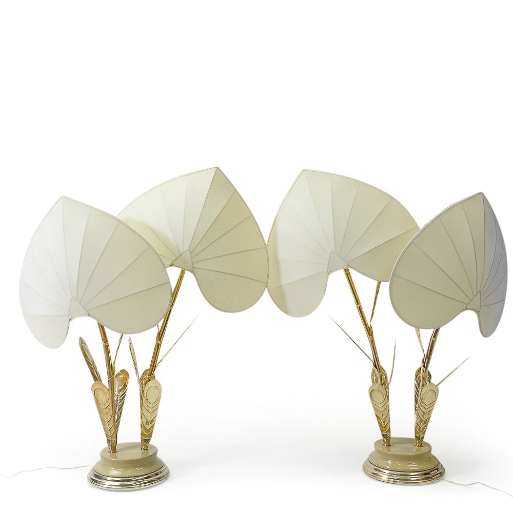 Hollywood Regency Silk And Brass Table Lamp By Antonio Pavia, 1970s