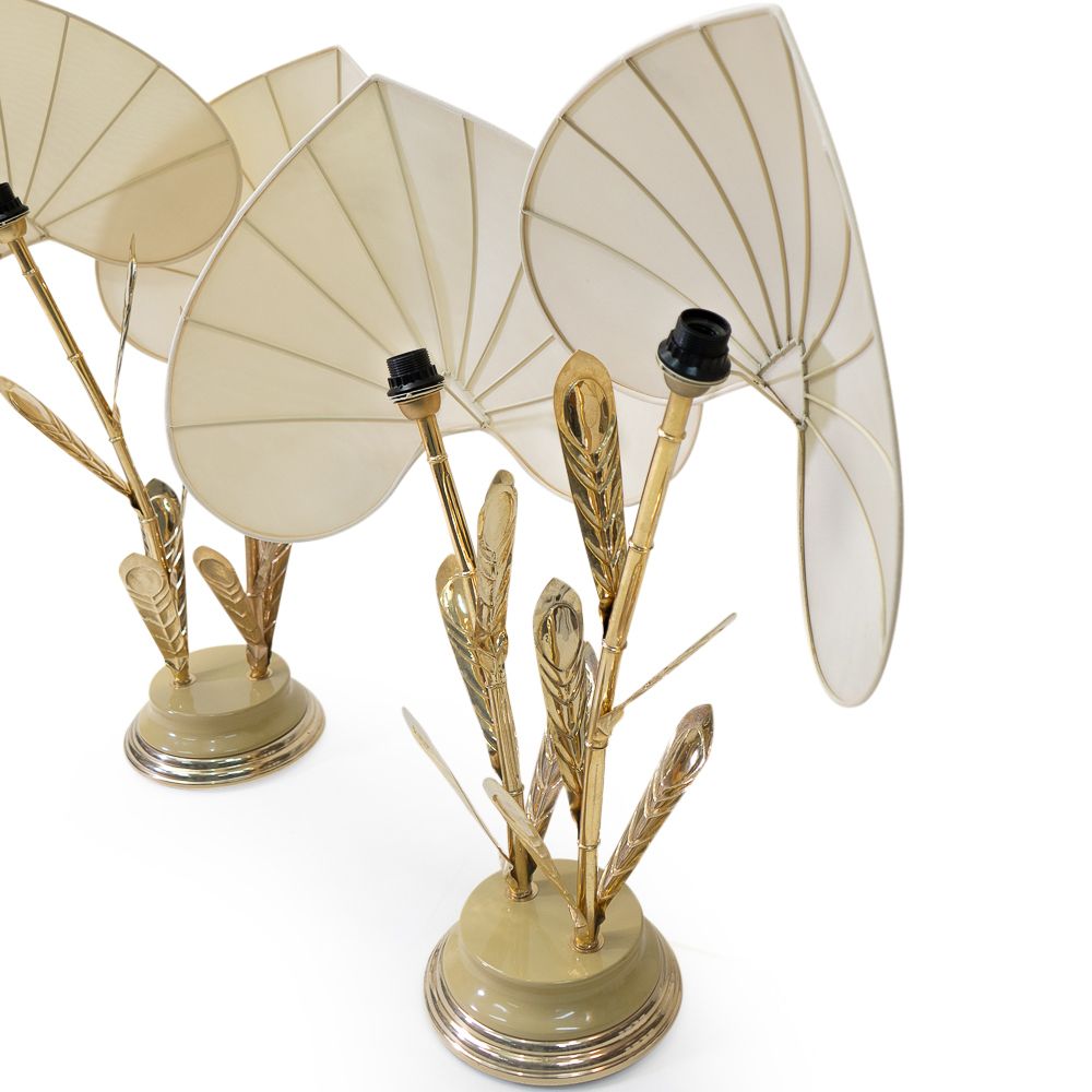 Hollywood Regency Silk And Brass Table Lamp By Antonio Pavia, 1970s photo 3081.0