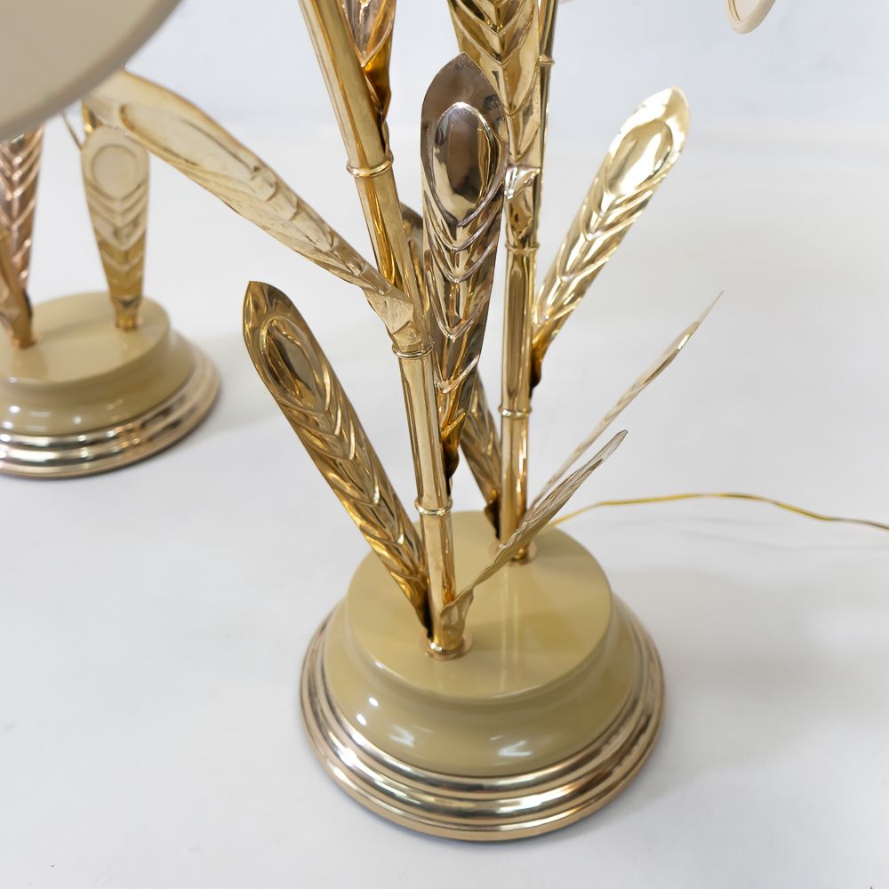 photo furniture Hollywood Regency Silk And Brass Table Lamp By Antonio Pavia, 1970s