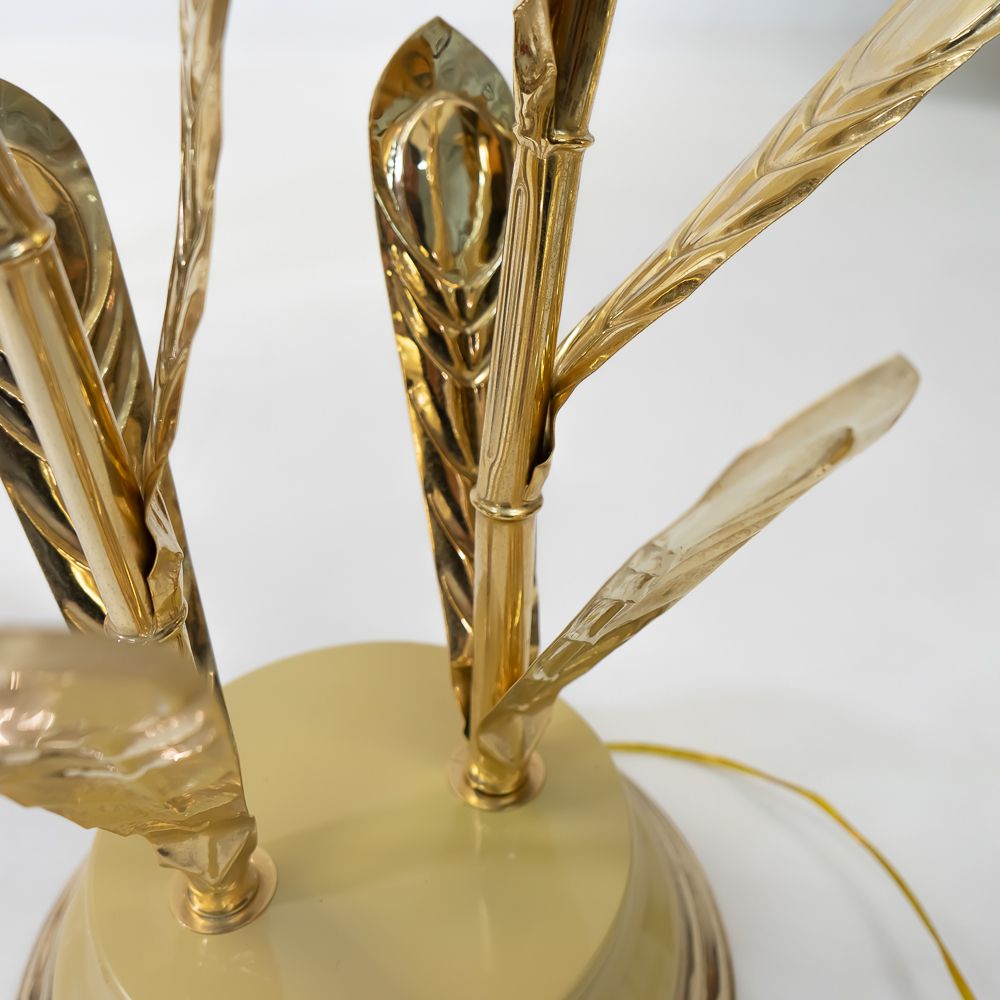 photo for sale Hollywood Regency Silk And Brass Table Lamp By Antonio Pavia, 1970s
