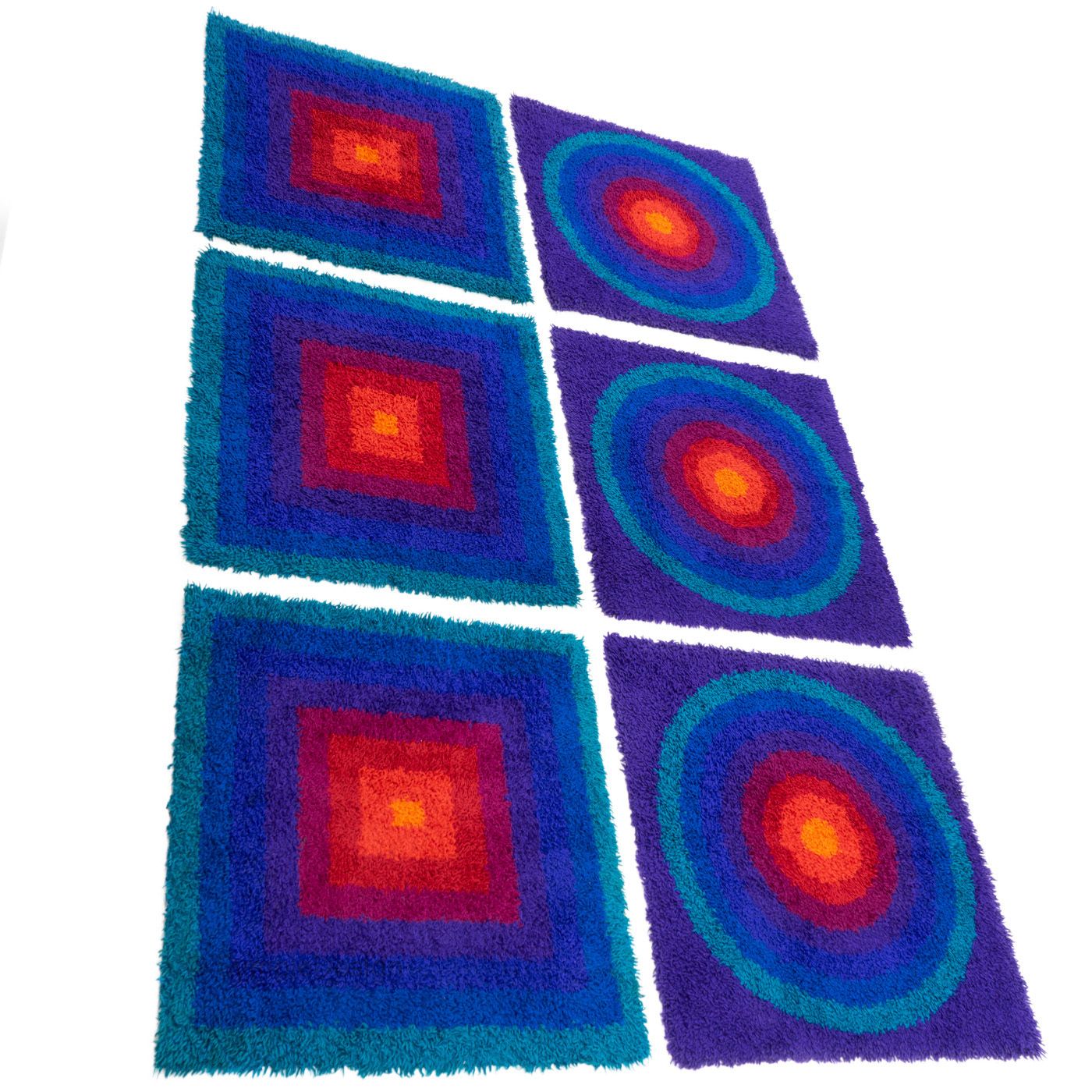Verner Panton Rugs: Mira Carré – 1970s, Set Of Six photo for sale