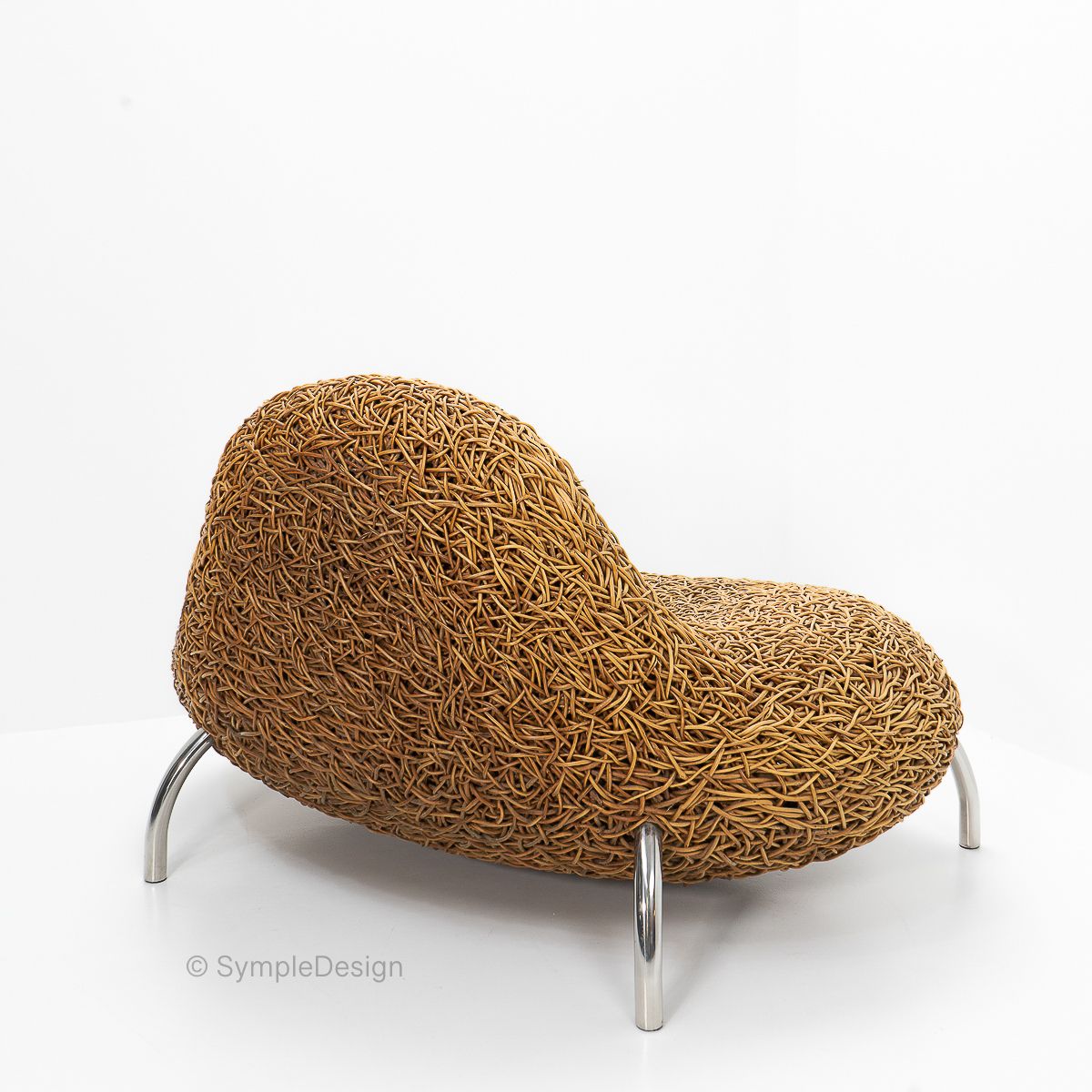 Contemporary Design Planet 2001 Rattan Lounge Chair, 2000s photo vinterior