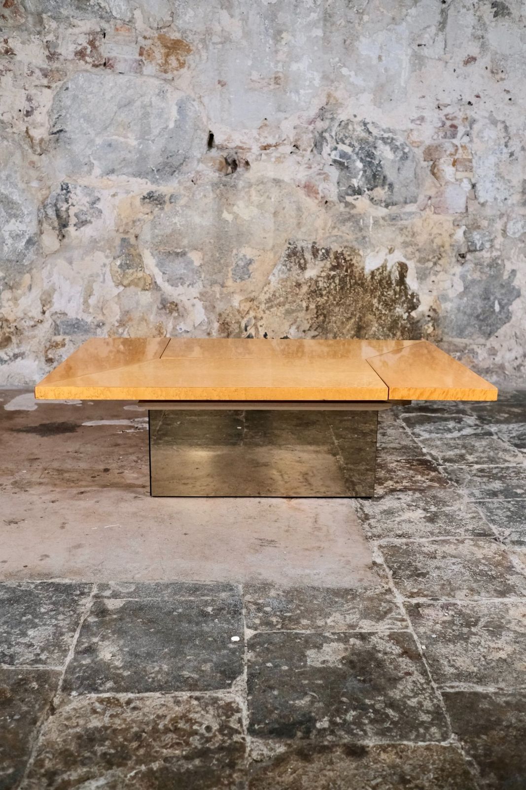 Ash Burl Wood Coffee Table By Paul Michel For Roche Bobois, France, 1980s photo Furniture
