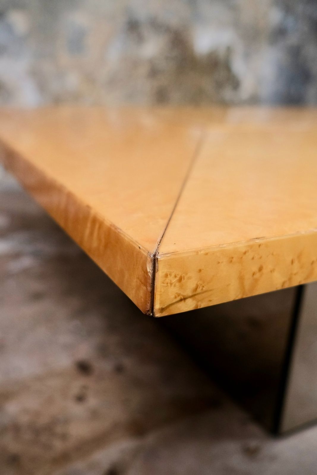 photo for sale Ash Burl Wood Coffee Table By Paul Michel For Roche Bobois, France, 1980s
